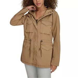 Levi's Women's Plus Four Pocket Hooded Military Jacket - Camel - Size XS